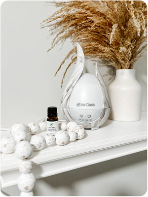marble essential oil diffuser on shelf