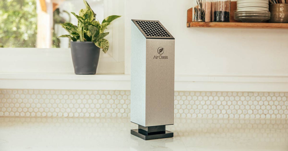IonicAir purifier from Air Oasis on a kitchen countertop