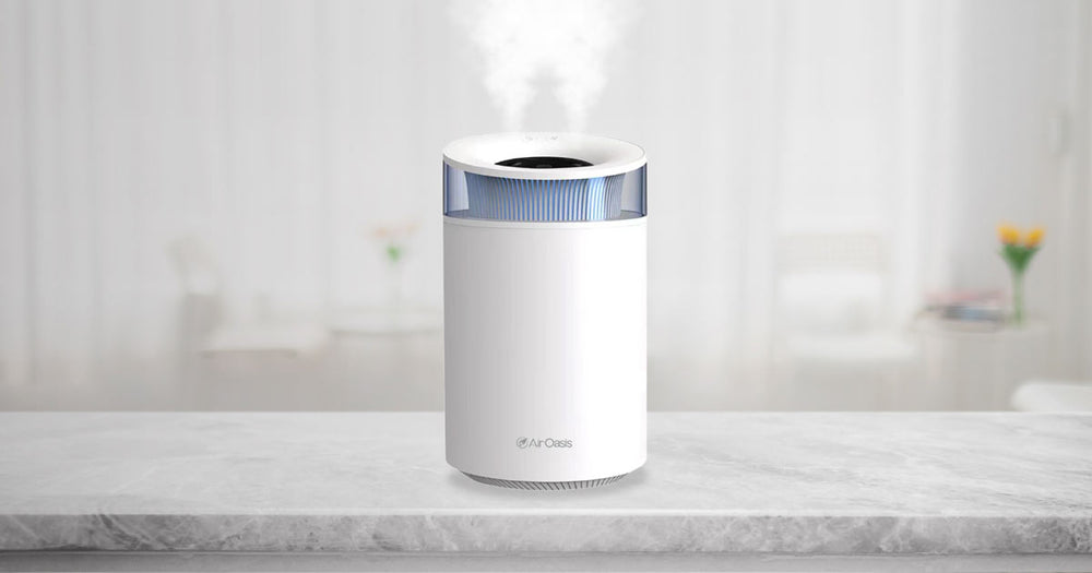 AIr Oasis Humidifier on a kitchen counter