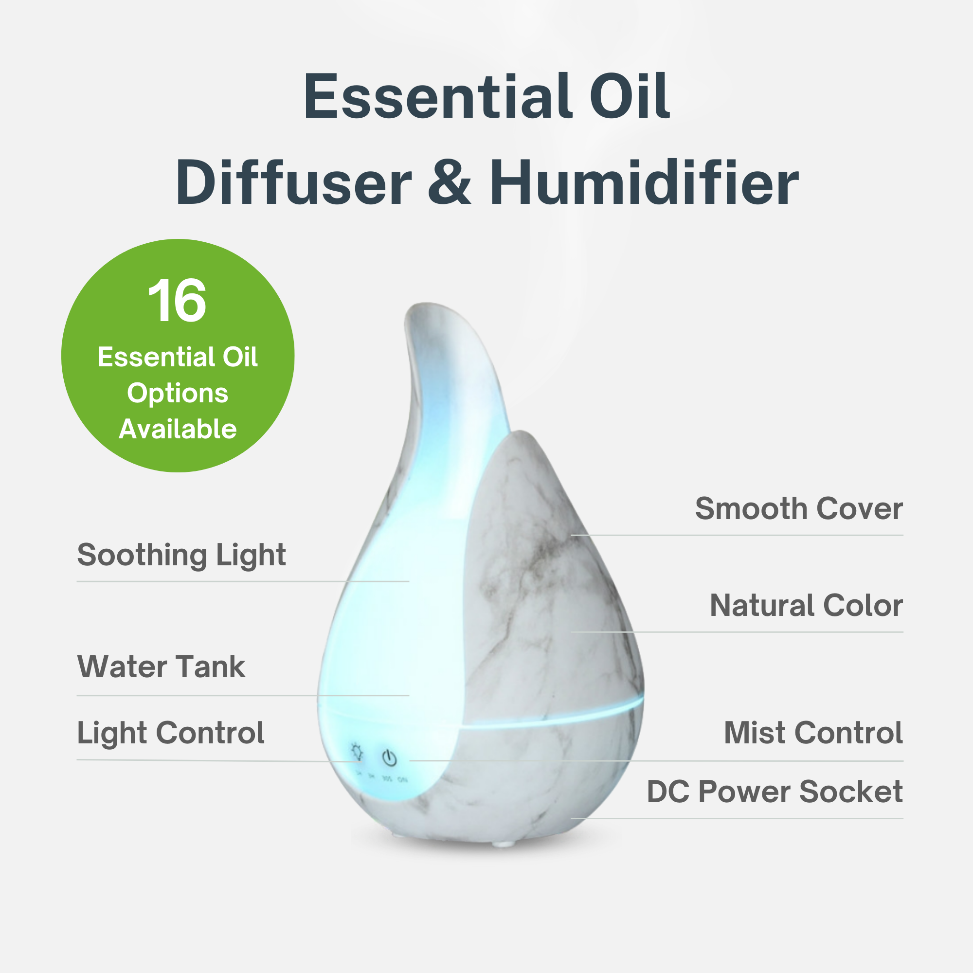 Essential Oil Diffuser & Humidifier Light Wood