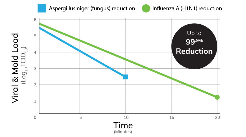 reduce viruses and mold up to 99%